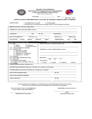 Philippines Driver's License Application