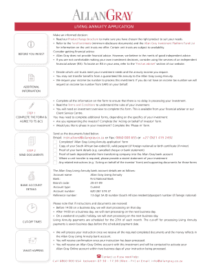 Allan Gray Living Annuity Application