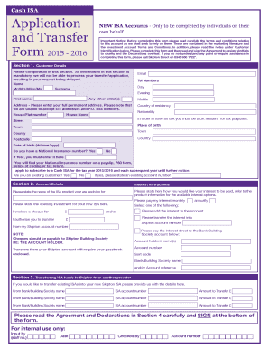 UK Cash ISA Application Form