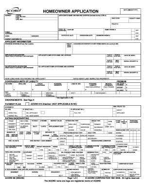 Homeowner Insurance Application Form