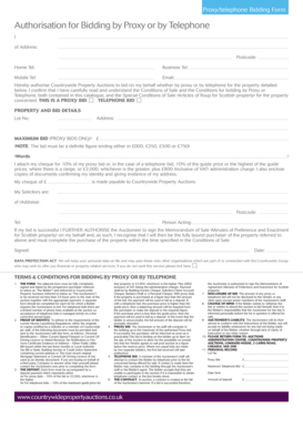 Proxy Bidding Form