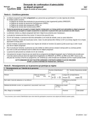 Demande de confirmation d’admissibilité au départ progressif