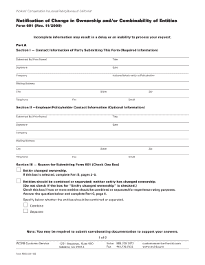 California Workers' Compensation Ownership Change Form