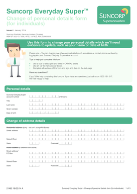 Suncorp Everyday Super Change of Personal Details Form