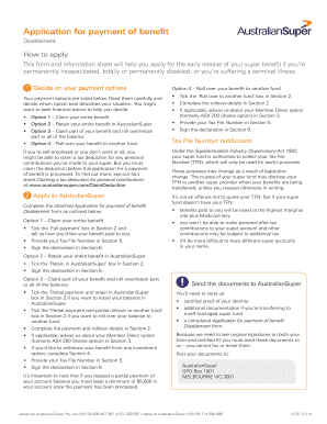Application for Payment of Benefit Disablement