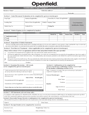 Combinable Crops Passport