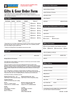 Gifts & Gear Order Form