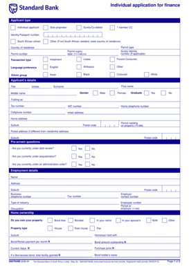 South African Individual Finance Application