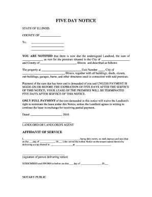 Five Day Notice for Rent Payment
