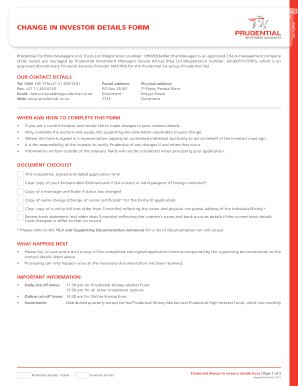 Change in Investor Details Form