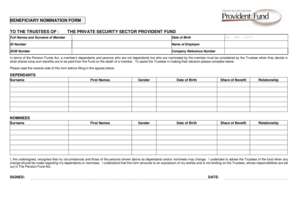 Beneficiary Nomination Form