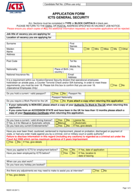 ICTS General Security Application Form