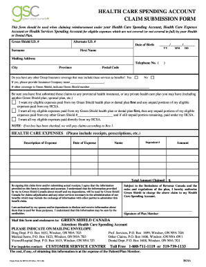 Health Care Spending Account Claim Form