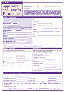 UK Cash ISA Application Form