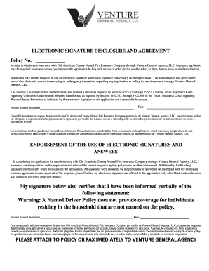 Electronic Signature Disclosure and Agreement