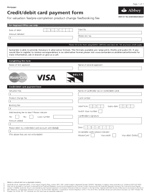 Santander Credit/Debit Card Payment Form