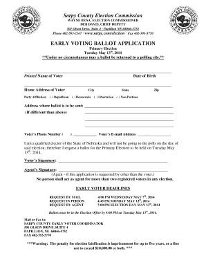 Early Voting Ballot Application