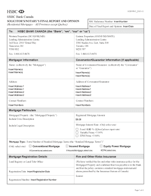 Solicitor’s Final Report and Opinion