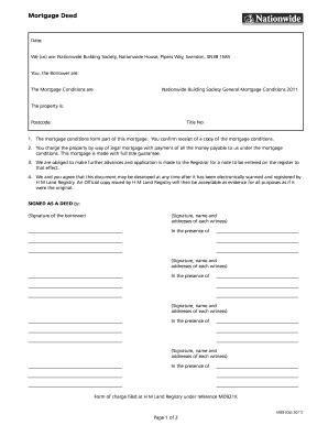 Mortgage Deed with Nationwide Building Society