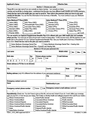 Aetna Medicare Advantage Enrollment Form