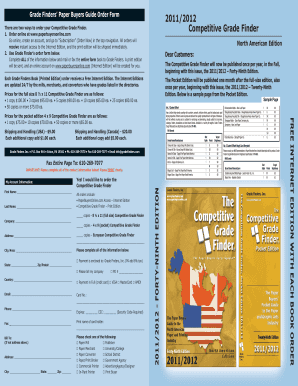 Competitive Grade Finder Order Form