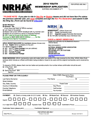 NRHA Youth Membership Application