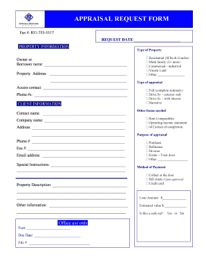 Appraisal Request Form