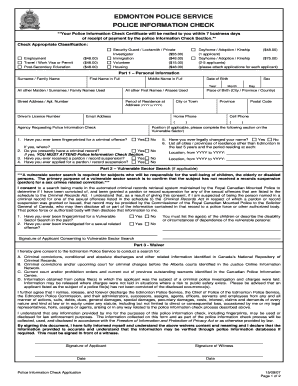 Edmonton Police Information Check Application