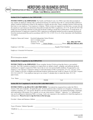 FMLA Certification of Health Care Provider