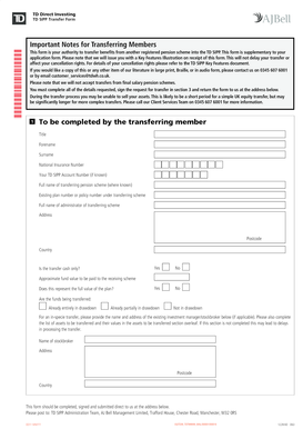 TD SIPP Transfer Form