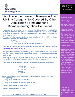 UK FLR(O) Application Form