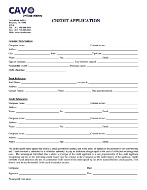 Credit Application Form
