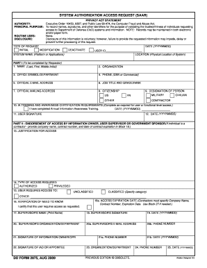 System Authorization Access Request Form