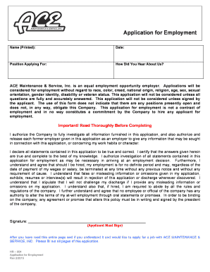 Application for Employment