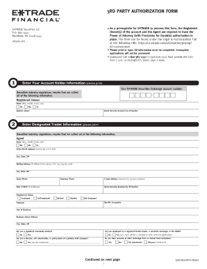 E*TRADE Third Party Authorization Form