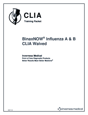 BinaxNOW Influenza A & B CLIA Waived Training Packet