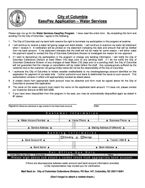 City of Columbia Water Services EasyPay Application