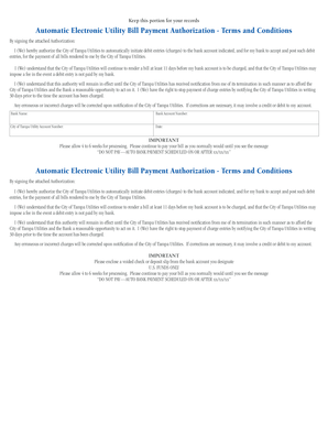 Automatic Electronic Utility Bill Payment Authorization