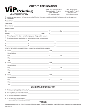 Credit Application Form