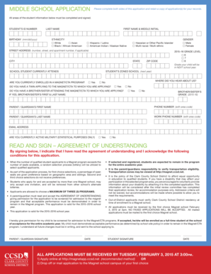 Middle School Application
