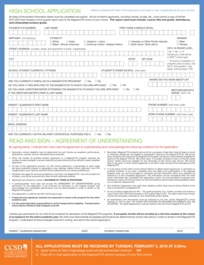 High School Application Form