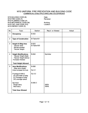 NYS Uniform Fire Prevention and Building Code