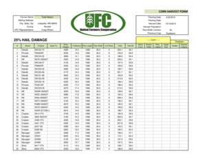 Corn Harvest Form