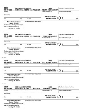 Michigan MI-1040ES Estimated Income Tax Voucher
