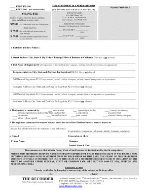 California Fictitious Business Name Statement