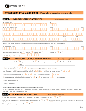Prescription Drug Claim Form