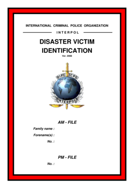 INTERPOL Disaster Victim Identification Form
