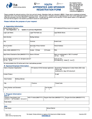 British Columbia Apprentice and Sponsor Registration Form