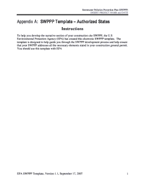 Stormwater Pollution Prevention Plan Template