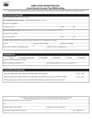 Pennsylvania Employer Registration Form